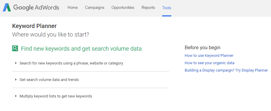 Google Keyword Planner