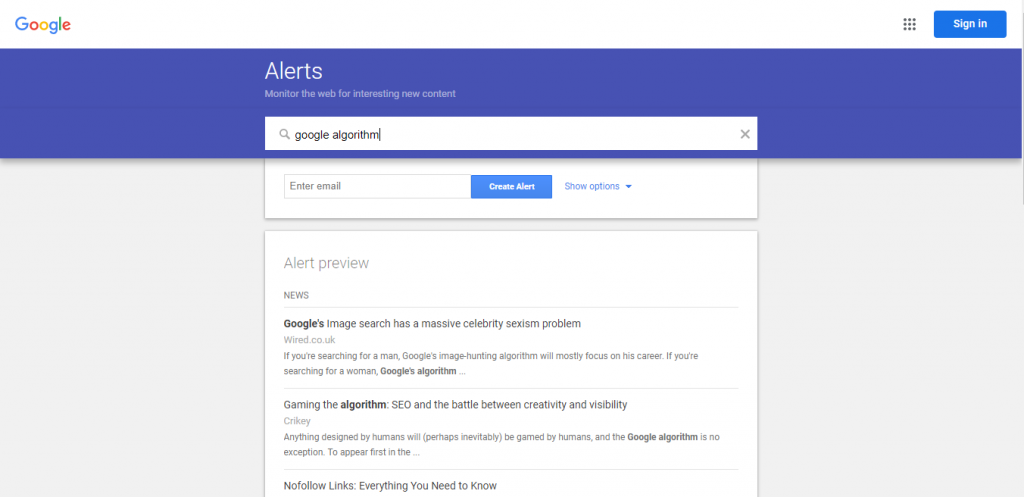 google alerts