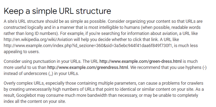 google url structure