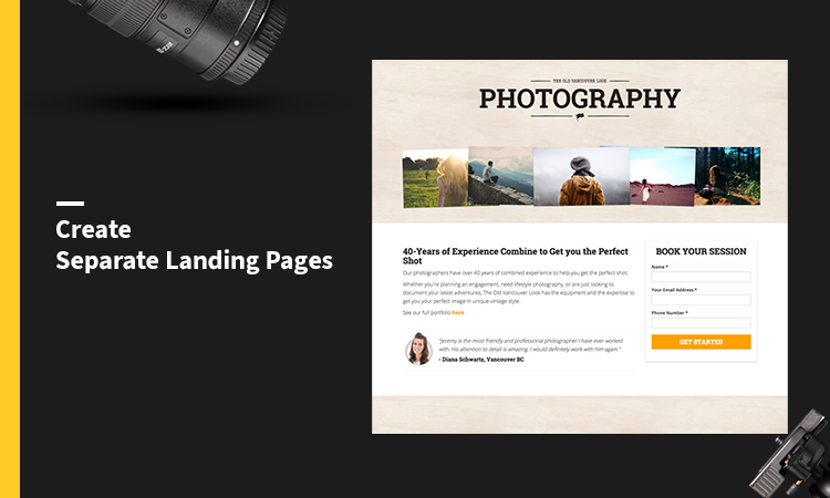 Create Separate Landing Pages