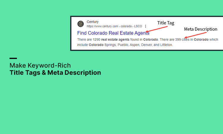 Make Keyword-Rich Title Tags & Meta Description