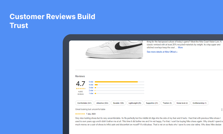 Customer Reviews Build Trust