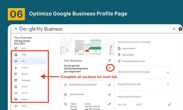 Optimize Google Business Profile Page