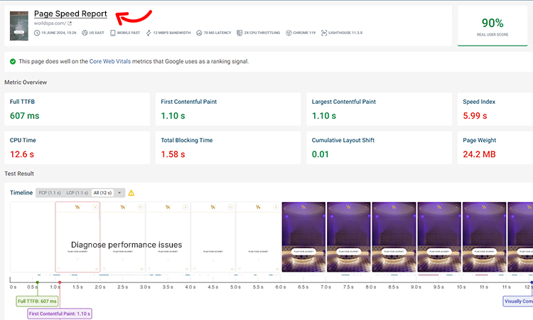 Page speed optimization